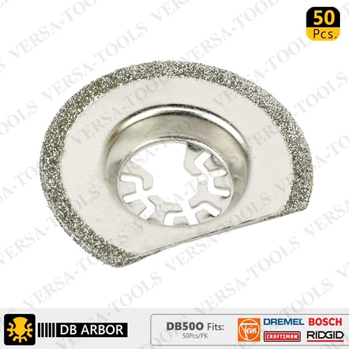 63mm Diamond Semi-Round Electoplated Blade Compatible with Fein Multimaster, Dremel, Bosch, Craftsman, Ridgid Oscillating Tools  / 50pk