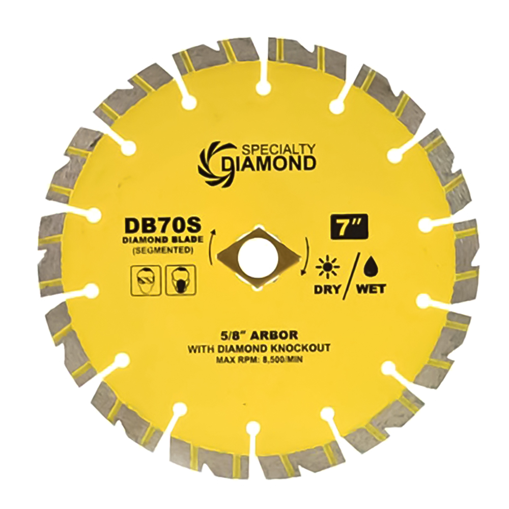 7" Segmented Concrete Diamond Blade 5/8" Arbor with Diamond Knockout