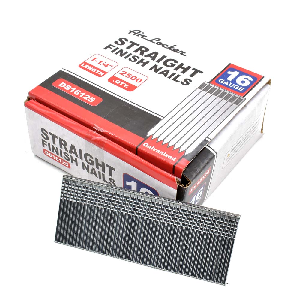16 Gauge Straight Finish Nails - 1-1/4" (2500 / Pack)
