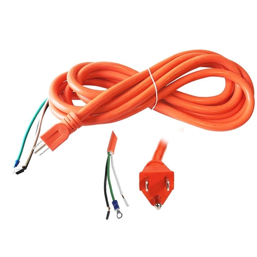 15 Feet 14 AWG STOOW 3 Wire 600 Volt NEMA 5-15P Electric Cord with Eyelets - Orange