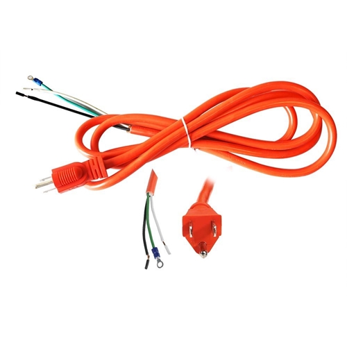 8.5 Feet 16 AWG STOOW 3 Wire 600 Volt NEMA 5-15P Electric Cord with Eyelets - Orange