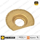 63mm Semi- Circular Carbide RASP, 8mm Offset Mount For a Perfect Flush Sanding / Grinding for Fein Supercut Oscillating Tool (25 Pk)