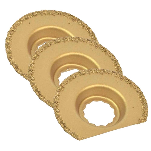63mm Semi- Circular Carbide RASP, 8mm Offset Mount For a Perfect Flush Sanding / Grinding for Fein Supercut Oscillating Tool  /  3 Blade Pack
