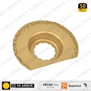 63mm Semi- Circular Carbide RASP, 8mm Offset Mount For a Perfect Flush Sanding / Grinding for Fein Supercut Oscillating Tool (50 Pk)