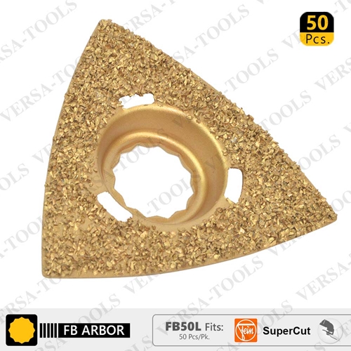 80mm Triangular Carbide RASP, 8mm Offset Mount For a Perfect Flush Sanding / Grinding for Fein Supercut Oscillating Tool (50 Pk)