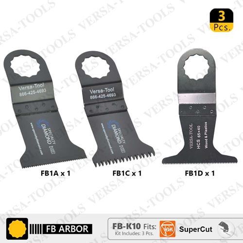 3 PC Oscillating Saw Blade Set for Fein Supercut   (FB1A1C1D) 