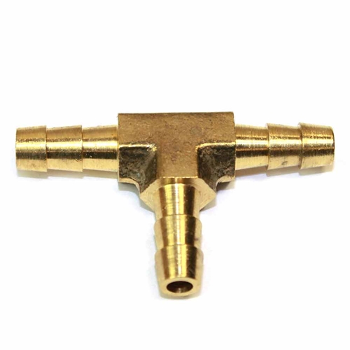1/4" Barb Brass Tee Manifold - 1 inlet - 2 Outlets - Display Pack