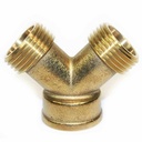 3/4" GHT (1F) x 3/4" GHT (2M) Y-Connector - Filling Brass - 25 bulk Pack