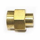 1/4" FPT x 1/2" FPT Brass Female Coupling Reducer - Six Display Pack