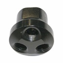 3/8" FPT  x 1/4" FPT Aluminum Round Manifold - 1 inlet - 3 Outlet Reducer - Single Display Pack