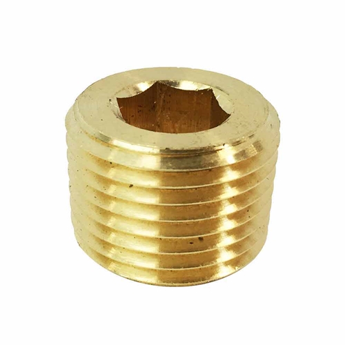 1/8" MPT Headless Brass Hex Plug - 25 Pack Bulk (5318115)