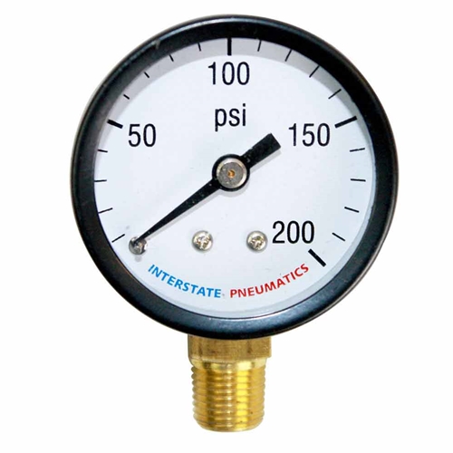 1-1/2"  0-200 PSI 1/8" NPT Bottom Mount Air Pressure Gauge