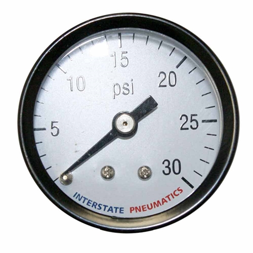 1-1/2"  0-30 PSI 1/8" NPT Rear Mount Air Pressure Gauge