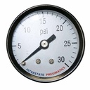 1-1/2"  0-30 PSI 1/8" NPT Rear Mount Air Pressure Gauge