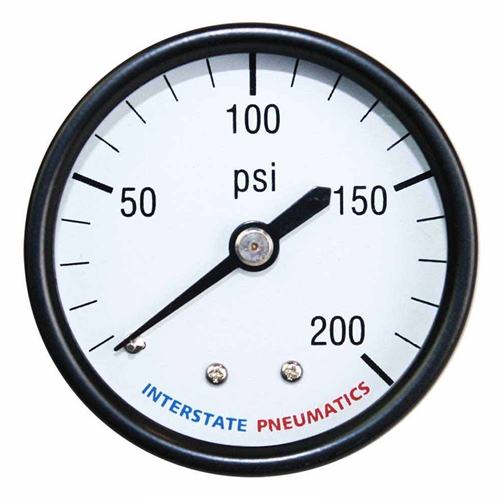 2"   200 PSI 1/4" NPT Rear Mount Pressure Gauge