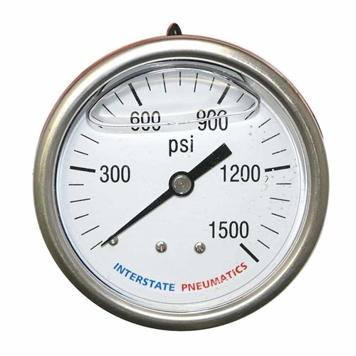 Oil Filled Pressure Gauge 2.5", 1/4" NPT Rear Mount- 1500 psi