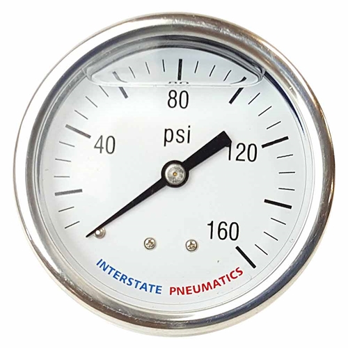 Oil Filled Pressure Gauge 2.5", 1/4" NPT Rear Mount- 160 psi