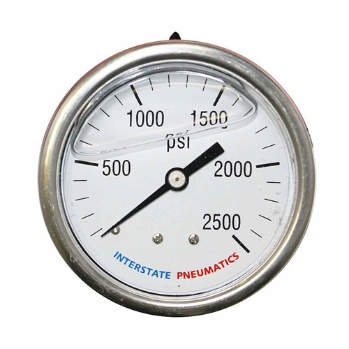 Oil Filled Pressure Gauge 2.5", 1/4" NPT Rear Mount- 2500 psi