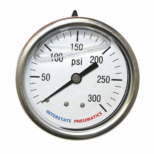 Oil Filled Pressure Gauge 2.5", 1/4" NPT Rear Mount- 300 psi