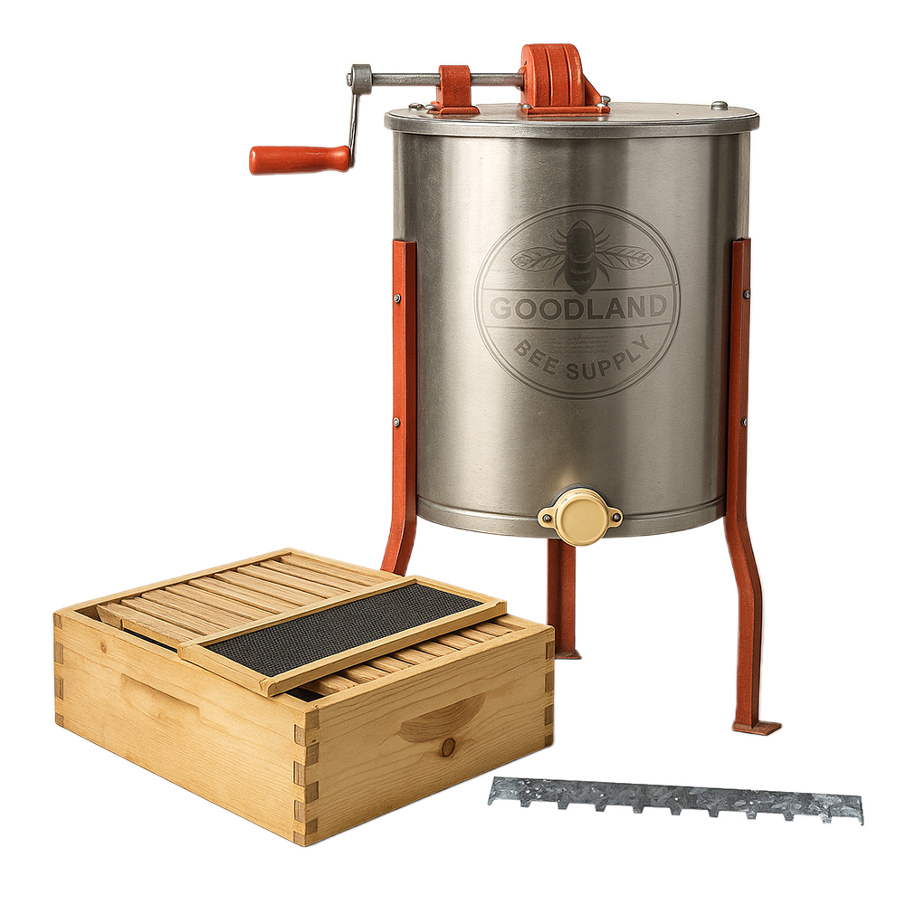 Beekeeping Super Beehive Kit includes 2 Frame Manual Honey Extractor, Super Box, Frames, Foundations & Spacer