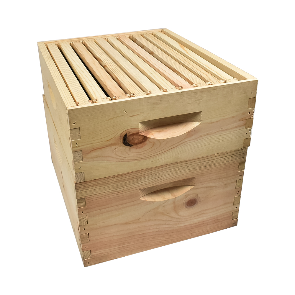  Beekeeping Double Deep Beehive Kit includes 2 Frame Manual Honey Extractor, Frames, Foundations, Spacer, Brood Box & Super Box 