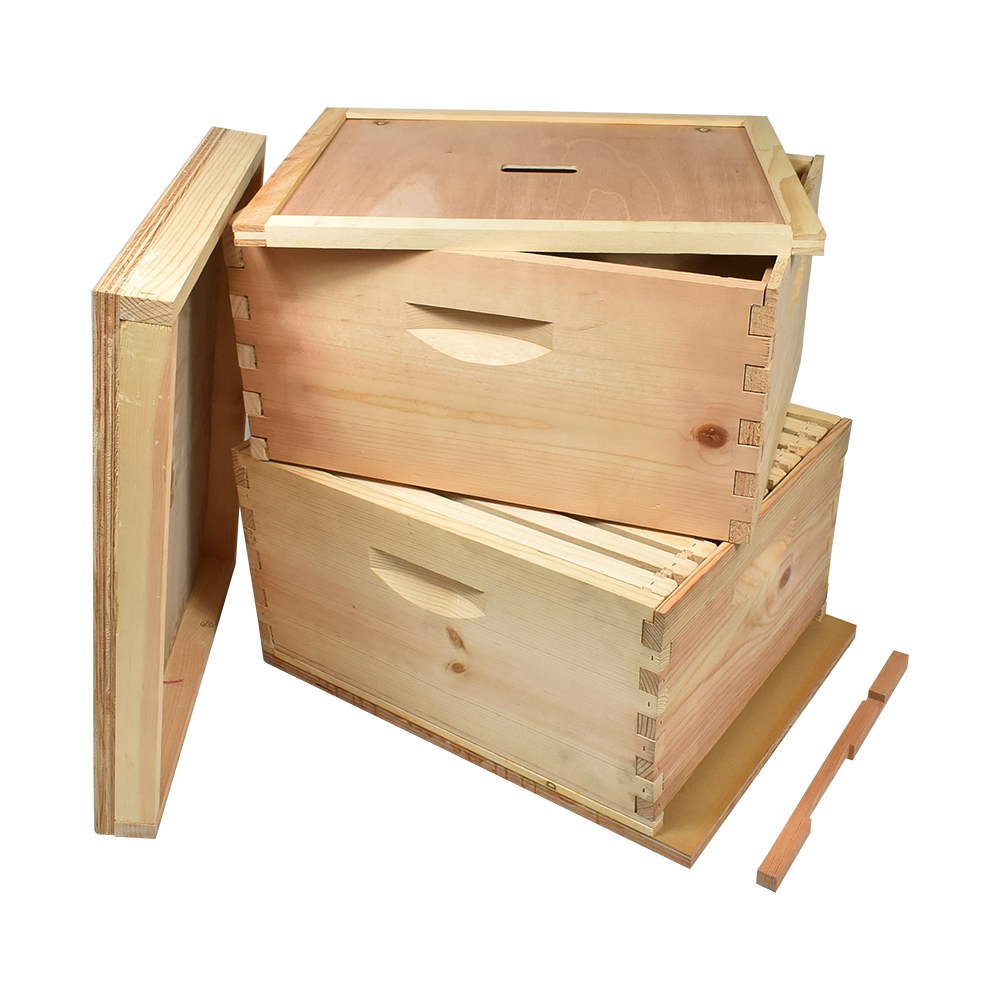  Beekeeping Double Deep Beehive Kit includes 2 Frame Manual Honey Extractor, Frames, Foundations, Spacer, Brood Box, Inner Cover, Top and Bottom 