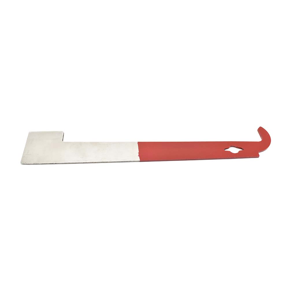 10" Stainless Steel Standard Beehive Frame Lifter and Scraper J Hook Tool - Red Handle