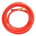 1/4" 12 ft Red Traslucent PVC  Hose Whip with 1/4" Ball Swivel