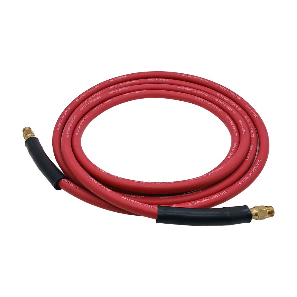 1/4" 12 ft Red Rhino Rubber Hose WP 300 PSI (1/4" NPT)