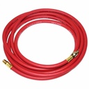 1/4" 15  ft Red Rubber Hose Whip with 1/4" Ball Swivel