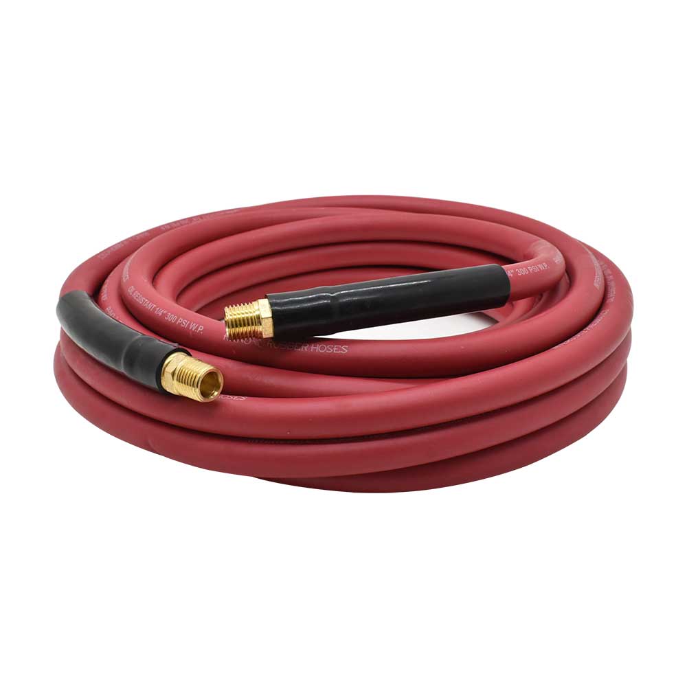 1/4" 25 ft Red Rhino Rubber Hose WP 300 PSI (1/4" NPT)