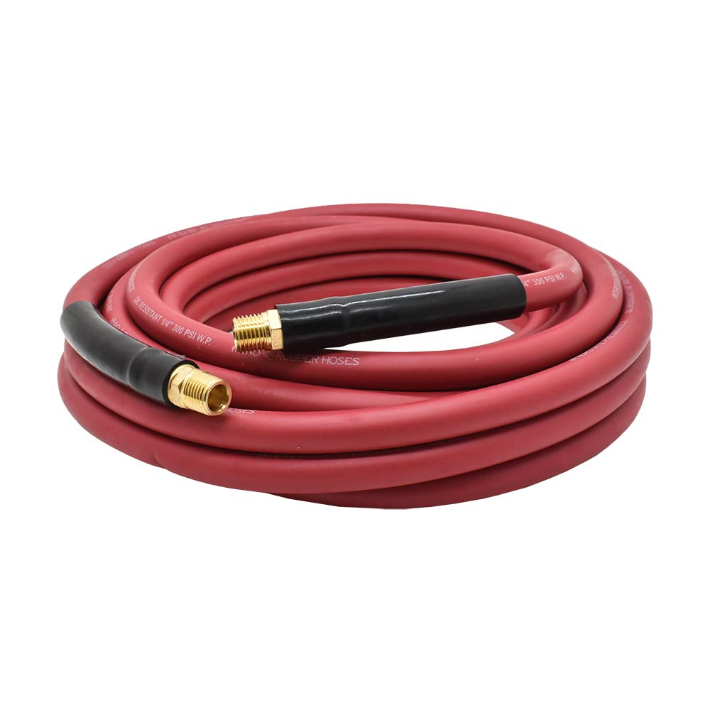 1/4" 25ft Red Rhino Rubber Hose WP 300 PSI (1/4" NPT)