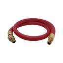 1/4" 3 ft Red Rubber Hose Whip with 1/4" Ball Swivel*