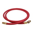 1/4" 6 ft Red Rubber Hose Whip with 1/4" Ball Swivel