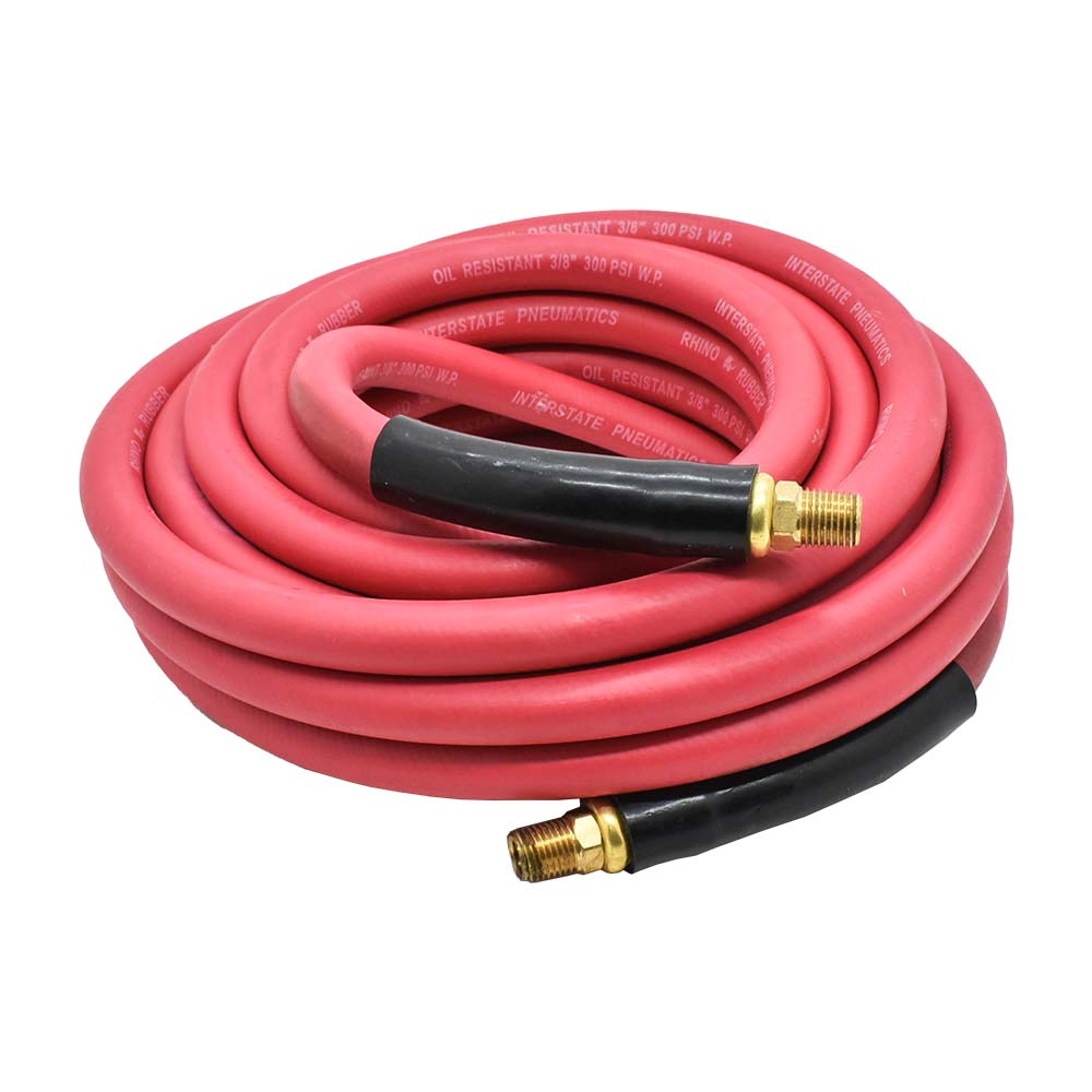 3/8" 25 ft Red Rhino Rubber Hose WP 300 PSI (1/4" NPT)