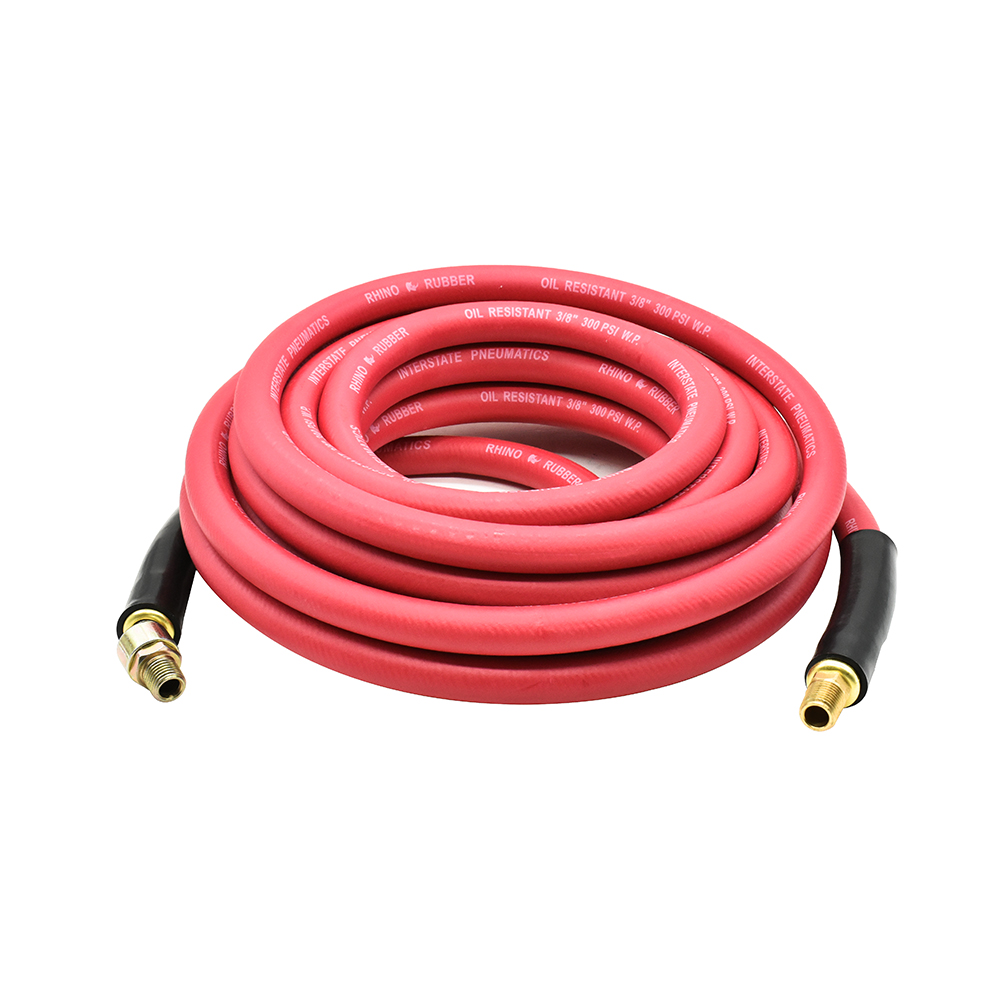 3/8" 25ft Red Rubber Hose with 1/4" Ball Swivel fitting