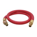 3/8" 3 ft Red Rubber Hose Whip with 1/4" Ball Swivel