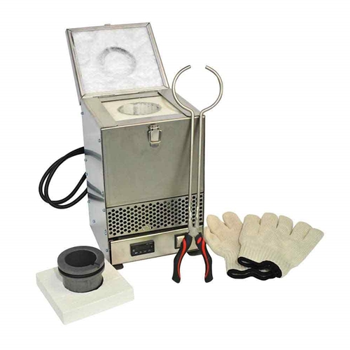 Stainless Steel Tabletop Melting Furnace with 2kg Crucible 110 Volt 1500W (REFURBISHED)