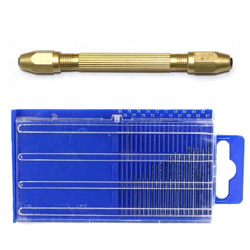 Mini Micro Drill Bit Set and Pin Vise Combo (06-00090PV)