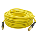 1/4" 50 ft Yellow Hybrid Polymer Hose With 1/4" Brass Industrial 6-Ball Coupler & Steel Plug