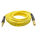 3/8" 25 ft Yellow Hybrid Polymer Hose With 1/4" Brass Industrial 6-Ball Coupler & Steel Plug