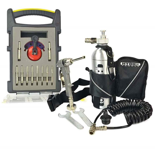 1/2" Chuck Hydro Handle, Quick Release Water Fittings, Recoil Hose, Hand Pump, Bottle w/Carrying Pouch in a Storage Box & the HHBSKIT 10pcs Bit Set (HHPSET)