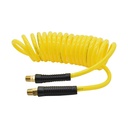 1/4" 15 ft long w/1/4" NPT Solid Fittings, Recoil Yellow PU Hose (HR54-015)