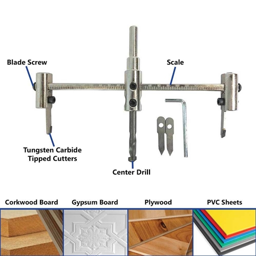 Adjustable Hole Saw 1.5 inches to 4.7 inches (40mm-120mm)  (CIR-2)