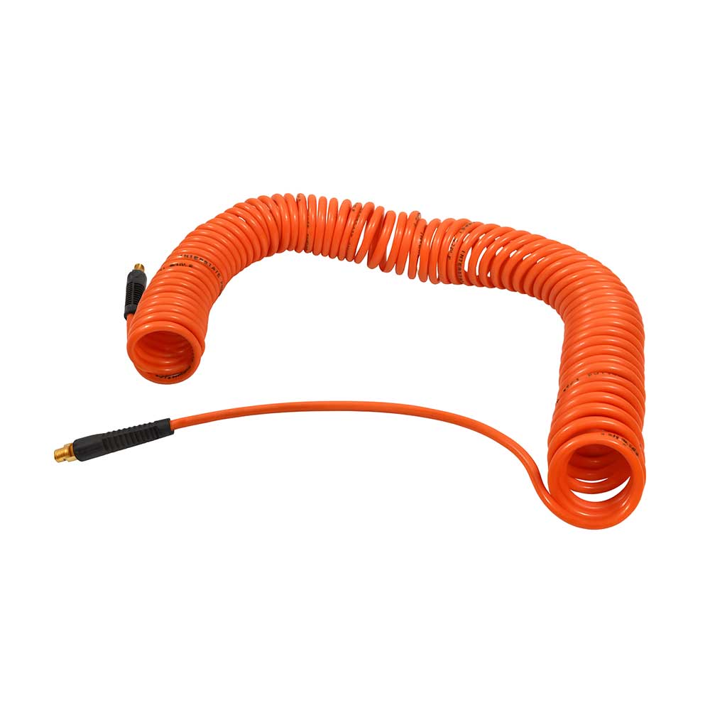 1/4" 50 ft long w/1/4" NPT Swivel Fittings, Recoil Orange PU Hose
