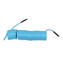 3/8" 50 ft w/1/4" NPT non -swivel Fittings, Braided Clear-Blue Recoil PU Hose (HR16-050A)