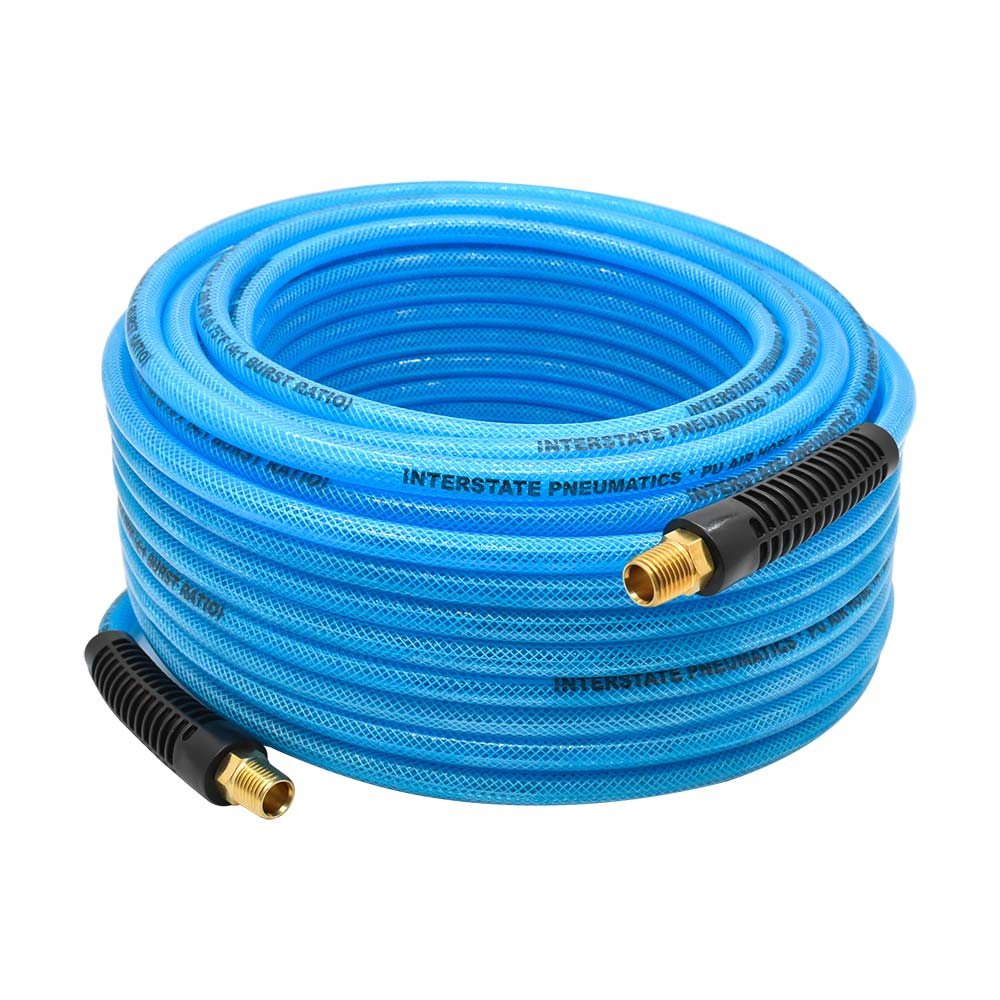 1/4" 50 ft Light Blue Polyurethane Hose (1/4" NPT) Solid Fitting