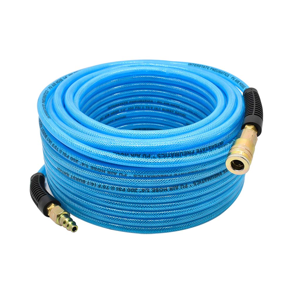 1/4" 100 ft light blue PU hose Kit with 1/4" Steel coupler and plug