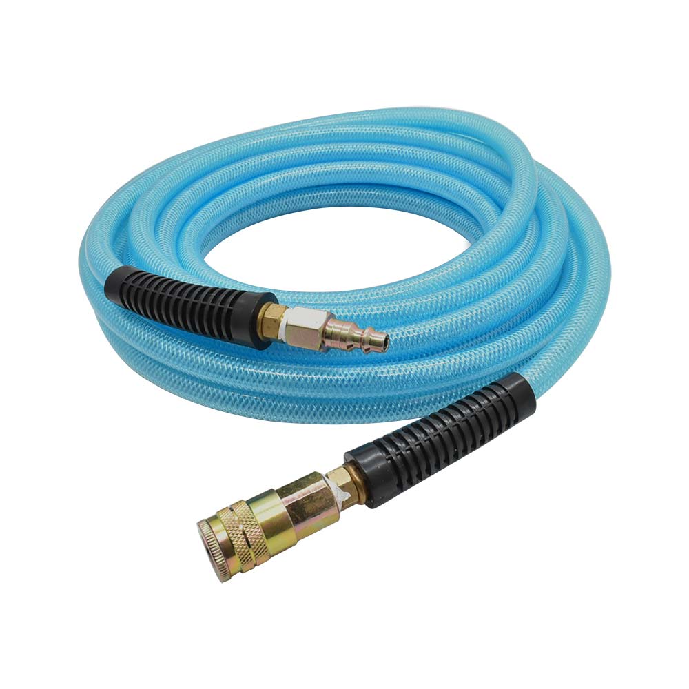 3/8" 25 ft light blue PU hose Kit with 1/4" Steel coupler and plug