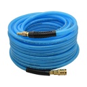3/8" 50 ft Light Blue PU Hose Kit with 1/4" Brass "S" Coupler and Steel Plug